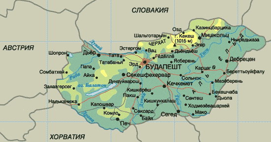 Карта Венгрии